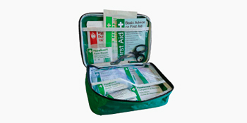 Compact and essential kit for treating minor injuries during road emergencies.