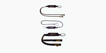 Safety lanyards designed for fall protection in construction, maintenance, and industrial work. Used as part of personal fall arrest systems to secure workers at height.